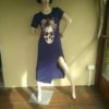 Long blue Tattoo flash skull roses long T-shirt punk dress sugar skull. by JewelrywitAttitude steampunk buy now online