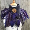 Made to order- custom made-Black and purple cowl-Forest cowl- scarf-Woodland Felted Cowl -felted scarf-colourful scarf --woodland scarf- by folkowl steampunk buy now online