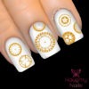 Matte Gold Steampunk Clock Face Nail Water Transfer Decal Sticker Art Tattoo by NaughtyNailsShop steampunk buy now online