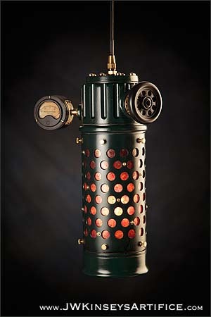 Ocularius Lantern: an Industrial themed Hanging Pendant Lamp by JWKinseysArtifice steampunk buy now online