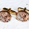 OMEGA Steampunk Cufflinks -Genuine Omega Luxury Swiss Vintage Watch Movement Matching Men Steampunk Cufflinks Cuff Links Men Wedding Gift by TimeInFantasy steampunk buy now online