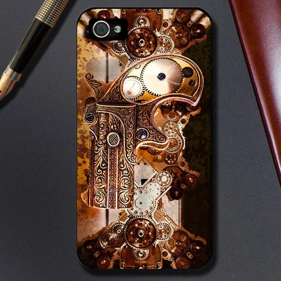 Phone Case - iPhone 6 - 6 Plus - iPhone 7 Plus - 5/5S -5C Case - Gold Steampunk- Plastic, Rubber or Tough Case by PersonallyYoursCases steampunk buy now online Phone Case - iPhone 6 - 6 Plus - iPhone 7 Plus - 5/5S -5C Case - Gold Steampunk- Plastic, Rubber or Tough Case by PersonallyYoursCases steampunk buy now online