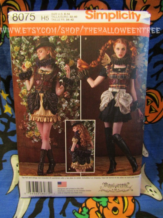 Simplicity 8075 Lady Time Traveller steampunk Dress Vest Bustle costume sewing pattern Sizes Sm-Med by thehalloweentree steampunk buy now online