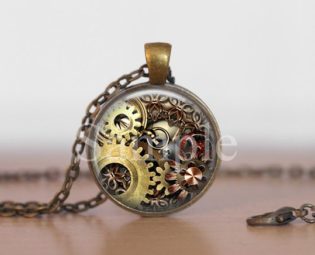 Steampunk Clock Gears Jewelry, Clock and Gears Pendant, Clock and Gears Necklace, Clock and Gears Charm, Steampunk Jewelry(Not actual Clock) by horatiomcgillicuddy steampunk buy now online
