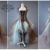 Steampunk dress, custom made copper and blue steel bone corset and tulle skirt. by thesecretboutique steampunk buy now online