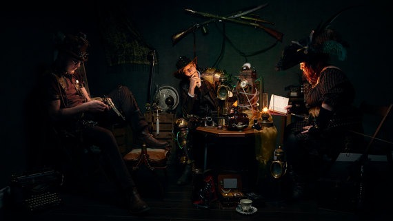 Steampunk Evening Gathering Art Print by FerryKnijnFotoArt steampunk buy now online