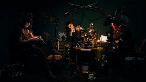 Steampunk Evening Gathering Art Print by FerryKnijnFotoArt steampunk buy now online Steampunk Evening Gathering Art Print by FerryKnijnFotoArt steampunk buy now online