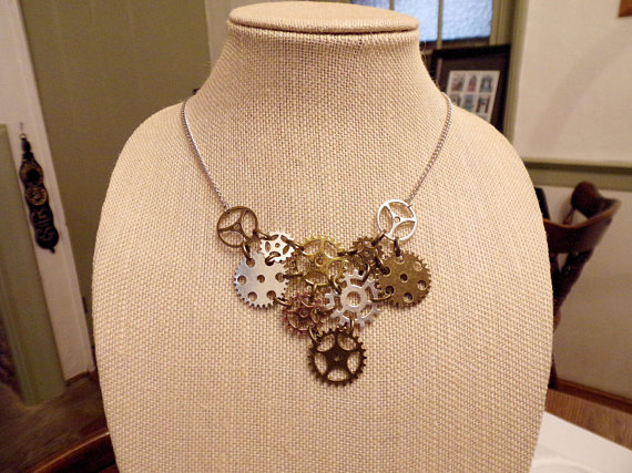 STEAMPUNK Gears Necklace//Steampunk//Gears//Gears Jewelry//Steampunk Jewelry//Steampunk Necklace//Steampunk For Her//Free Shipping by BejeweledbySami steampunk buy now online