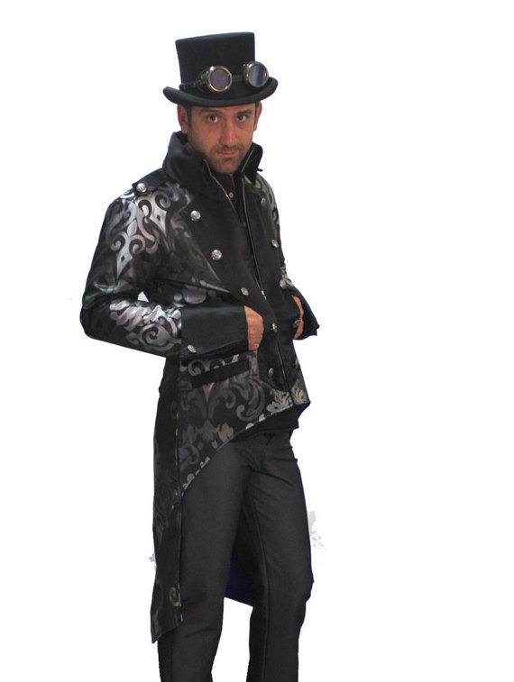 Steampunk Mens Tail jacket brocade by Ministryofstyle steampunk buy now online