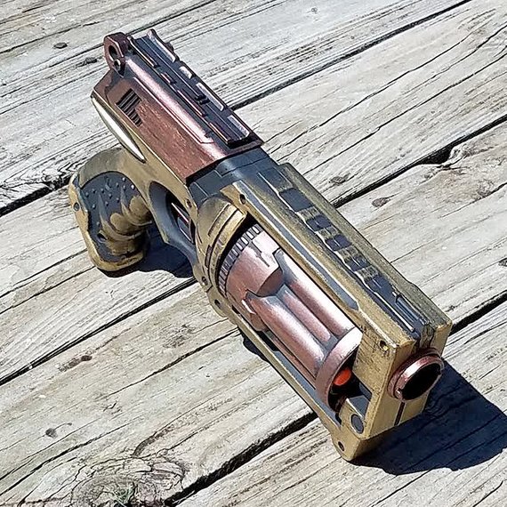 Steampunk Nerf Gun Gold and Copper Pirate Time Traveler Space Captain by HGBrasswell steampunk buy now online