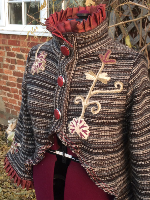 Upcycled Recycled Wool Jacket Blazer Coat Bohemian Steampunk Hippie Festival by ADifferentVintage steampunk buy now online
