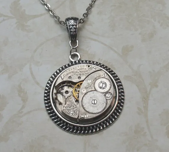 Watch Pendant Necklace, Steampunk Necklace, Elgin Timepiece Necklace, Stunning Geometric Etchings, Circa 1907, N49 by nwd59 steampunk buy now online Watch Pendant Necklace, Steampunk Necklace, Elgin Timepiece Necklace, Stunning Geometric Etchings, Circa 1907, N49 by nwd59 steampunk buy now online