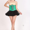 Women’s Green Faux Leather Gothic Steampunk Waist Training Bustier Underbust Top & Tissue Tutu Skirt Corset Dress by aakarKriti steampunk buy now online