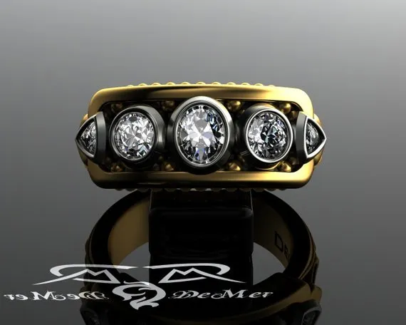 5 stone solid gold engagement band. Oval Round Trillion diamond engagement ring or wedding band. Engraved heavy antique victorian steampunk by DeMerJewelry steampunk buy now online 5 stone solid gold engagement band. Oval Round Trillion diamond engagement ring or wedding band. Engraved heavy antique victorian steampunk by DeMerJewelry steampunk buy now online