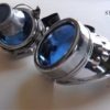 blue chrome steampunk goggles with loupe mad scientist - mad max cyber goggles burning man steampunk accessories - steampunk - goggles by SteamRetro steampunk buy now online