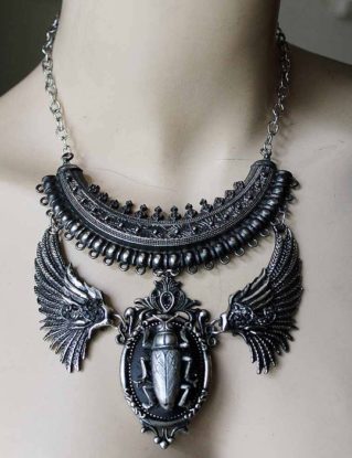 Boho gypsy necklace black silver color by pinkabsinthe steampunk buy now online
