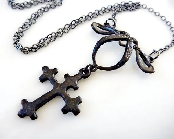 Cross, Gothic & Art Nouveau Blend as one - Gorgeous Pendant by FunkyGlam steampunk buy now online Cross, Gothic & Art Nouveau Blend as one - Gorgeous Pendant by FunkyGlam steampunk buy now online