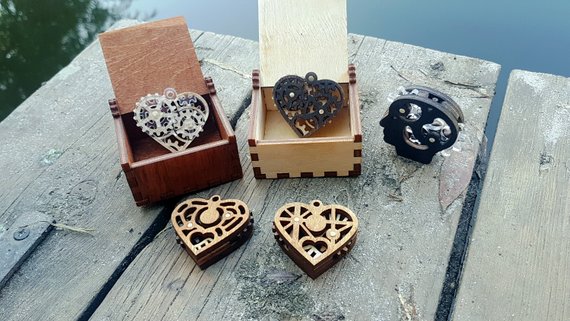 Gear Machine Wood Custom Top 2018 heart gift Steampunk pendant by HandMadeLabs steampunk buy now online