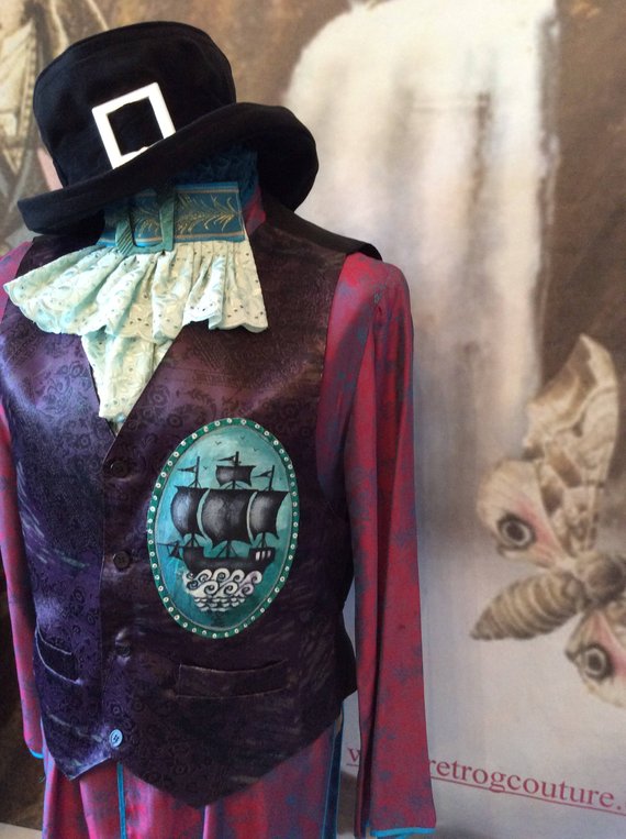 Gothic vest victorian waistcoat gypsy sailor boho goth galleon pirate size 38 chest by RetroGCouture steampunk buy now online