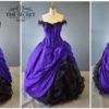 Gothic wedding gown-custom-purple black-halloween wedding-alternative wedding dress-purple and black-the secret boutique-bustle gown-goth by thesecretboutique steampunk buy now online