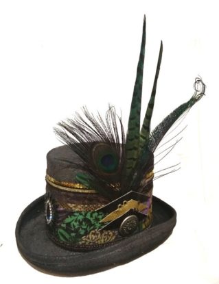 Hat for Halloween Costume, Top hat Steampunk fashion hat, accessory headpiece for festival and events, mad hatter hat for Halloween outfit by FuturaHats steampunk buy now online