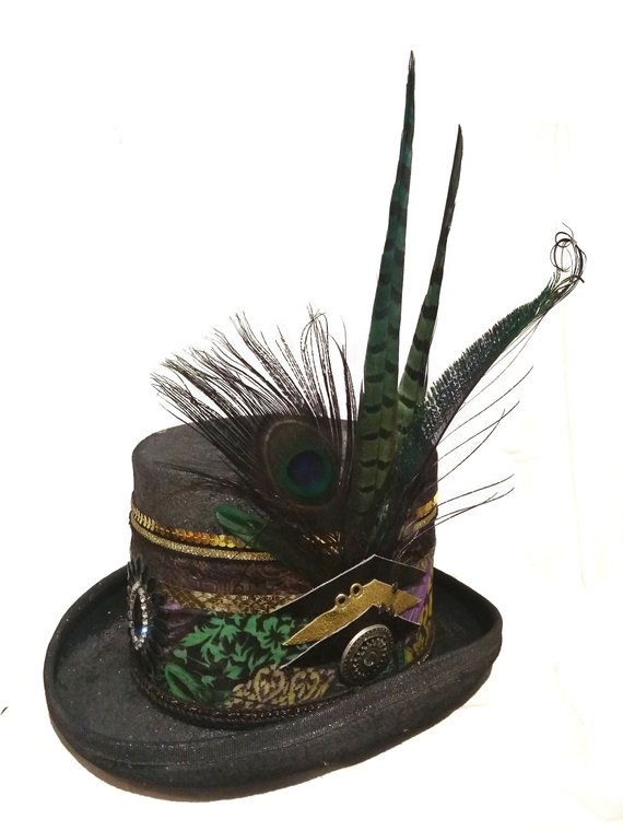 Hat for Halloween Costume, Top hat Steampunk fashion hat, accessory headpiece for festival and events, mad hatter hat for Halloween outfit by FuturaHats steampunk buy now online