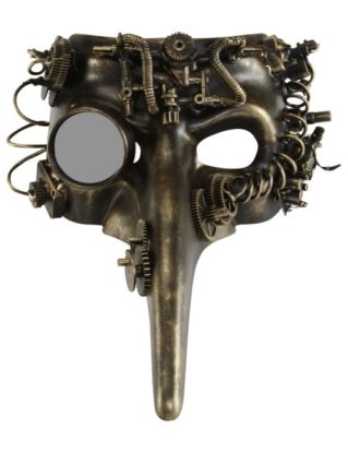 New! Vintage Monocle Halloween Steampunk Full Face/Long Nose Mask with Gears and Power Cables SPM019 by ForbiddenIdentity steampunk buy now online