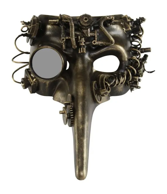 New! Vintage Monocle Halloween Steampunk Full Face/Long Nose Mask with Gears and Power Cables SPM019 by ForbiddenIdentity steampunk buy now online New! Vintage Monocle Halloween Steampunk Full Face/Long Nose Mask with Gears and Power Cables SPM019 by ForbiddenIdentity steampunk buy now online