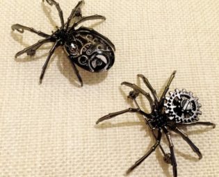 Steampunk Clockwork Gunmetal Spider Brooch - Steam Punk Clockwork Jewelry by spankyspanglerdesign steampunk buy now online