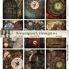 STEAMPUNK Digital Collage Sheet Victorian Cards Printable ATC ACEO Digital Decorative Retro Digital Cards textures Vintage Cards Design A011 by DreamUpGraphic steampunk buy now online