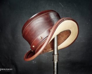 Steampunk Hat - Top Hat - Leather Hat by DieselpunkRo steampunk buy now online
