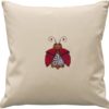 Steampunk Ladybird Ladybug Embroidered Canvas Cushion Cover by RekindledLove steampunk buy now online