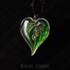 Steampunk pendant, Leaf Pendant, Neusilber pendant, Metal leaf, Green pendant, Metal penant, Neusilber leaf, Green leaf by ChickenSteampunk steampunk buy now online