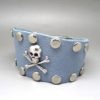 Studded Bracelet rock / steampunk blue gray leather by bijouxencuir steampunk buy now online