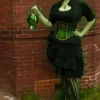 20 Inch Steampunk Green Lantern Hard Leather Corset by BruteForceStudios steampunk buy now online