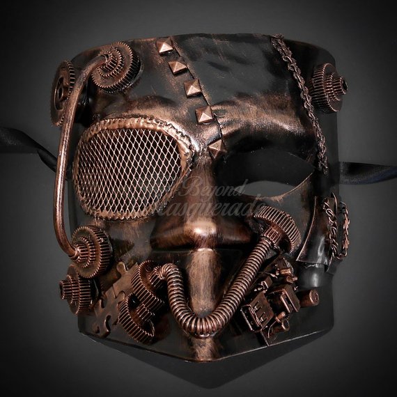 Bauta Men's Masquerade Steampunk Mask, Masquerade Mask for Men, Steampunk Accessories - Bronze by 4everstore steampunk buy now online