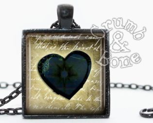 Black Heart Necklace, Steampunk Heart Jewelry, Gothic Jewelry, Valentines Heart Pendant, Valentines Gifts, Steampunk Jewelry by crumbandbone steampunk buy now online