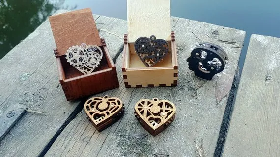 Gear Machine Wood Custom Top 2018 heart gift Steampunk pendant fidget by HandMadeLabs steampunk buy now online