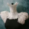 Halloween Edit: White Malificant Ice queen feather set, corset a d epaulette set by rougepony steampunk buy now online Halloween Edit: White Malificant Ice queen feather set, corset a d epaulette set by rougepony steampunk buy now online