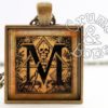 Letter M Steampunk Necklace, Custom Initial Jewelry, M Initial Necklace, M Monogram Necklace, Personalized Jewelry, Initial Pendant Necklace by crumbandbone steampunk buy now online
