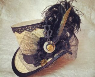 Mad Hatter, Alice in Wonderland, Steampunk Hat, Mini Top Hat, Tea Party, Sherlock, Gothic Hat, Lolita, Cosplay, Women Steampunk Hats, Writer by OohLaLaBoudoir steampunk buy now online