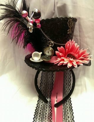 Mad Hatter Alice in Wonderland Through the Looking glass Bespoke Mini Top Hat Real Pocket Watch Steampunk Cosplay Wedding Ascot Halloween by Mad4Hats steampunk buy now online