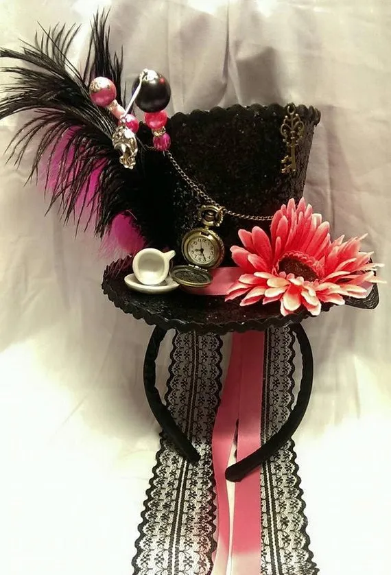 Mad Hatter Alice in Wonderland Through the Looking glass Bespoke Mini Top Hat Real Pocket Watch Steampunk Cosplay Wedding Ascot Halloween by Mad4Hats steampunk buy now online Mad Hatter Alice in Wonderland Through the Looking glass Bespoke Mini Top Hat Real Pocket Watch Steampunk Cosplay Wedding Ascot Halloween by Mad4Hats steampunk buy now online
