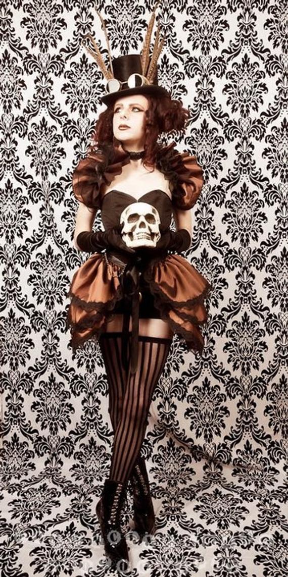 STEAMPUNK DIVA Copper Taffeta Bustle Skirt BURLESQUE by GothicBurlesque steampunk buy now online