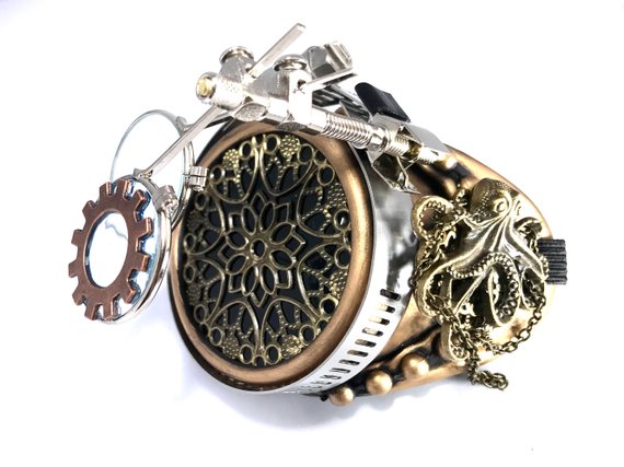 Steampunk Goggles Burning Man Sadon Pirate Monocle by EarlyBrightMelange steampunk buy now online