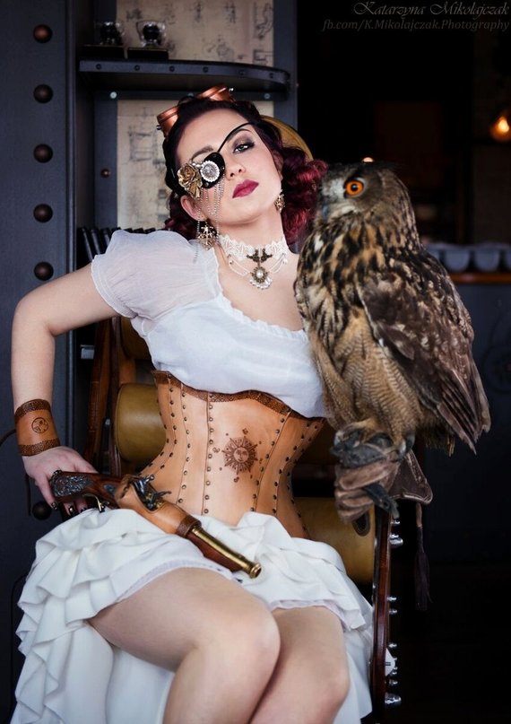 Steampunk leather corset by Muarta steampunk buy now online