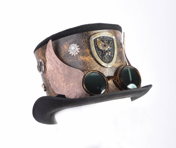 Steampunk Top Hat by NottyboyLeather steampunk buy now online