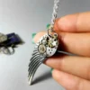 Wing pendant, Mechanical necklace, Rocker chain, Vintage watch parts, Clockwork necklace, Geekery upcycled, Steampunk jewelry by ByEmilyRay steampunk buy now online