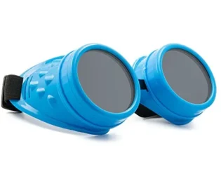 Welding Cyber Goggles Steampunk Goth Cosplay Sunglasses 50s Round Glasses Vintage Hippy Party Fancy Dress MFAZ Morefaz Ltd (Blue) steampunk buy now online