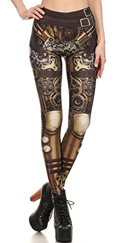 Belsen Women's mechanical gear armor elasticity Leggings Pencil Pants Vest (XL, Leggings) steampunk buy now online